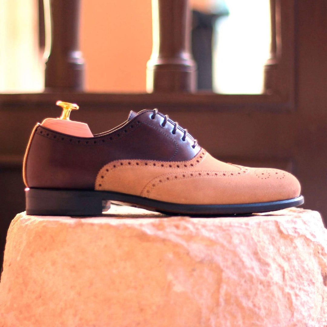 Men's Full Brogue Shoes Leather Brown Dark Brown 1718 1- MERRIMIUM--GID-1369-1718