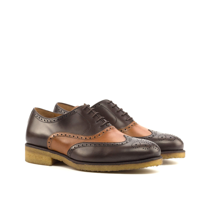 Men's Full Brogue Shoes Leather Brown Dark Brown 4263 3- MERRIMIUM