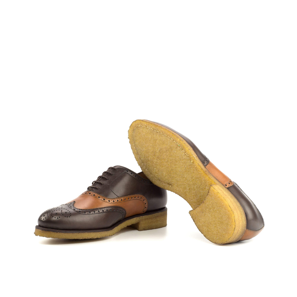 Men's Full Brogue Shoes Leather Brown Dark Brown 4263 2- MERRIMIUM