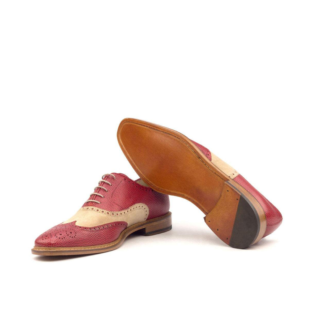 Men's Full Brogue Shoes Leather Brown Red 2596 2- MERRIMIUM
