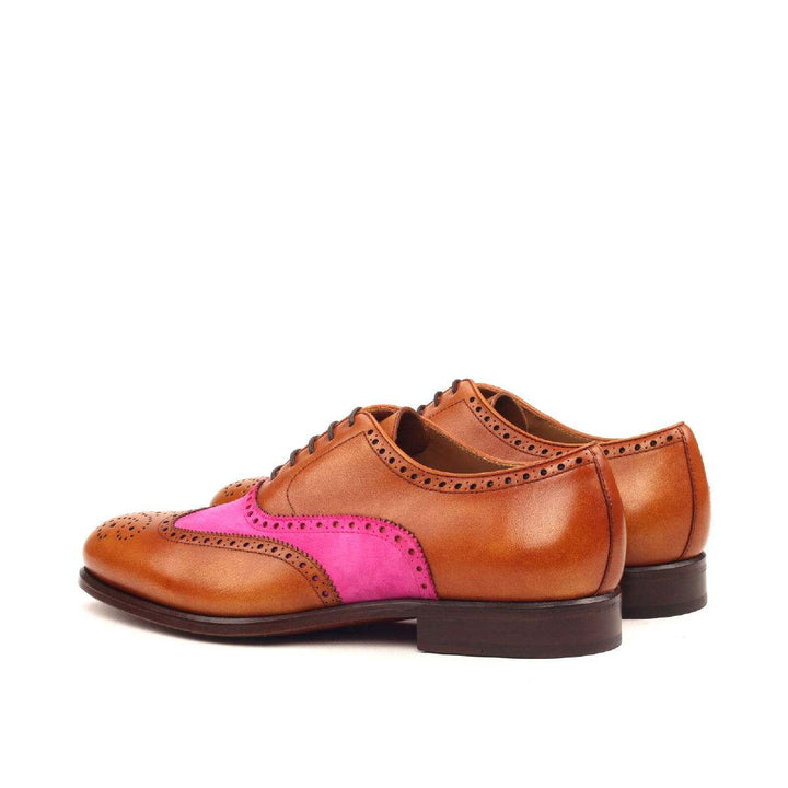 Men's Full Brogue Shoes Leather Brown Violet 2384 4- MERRIMIUM
