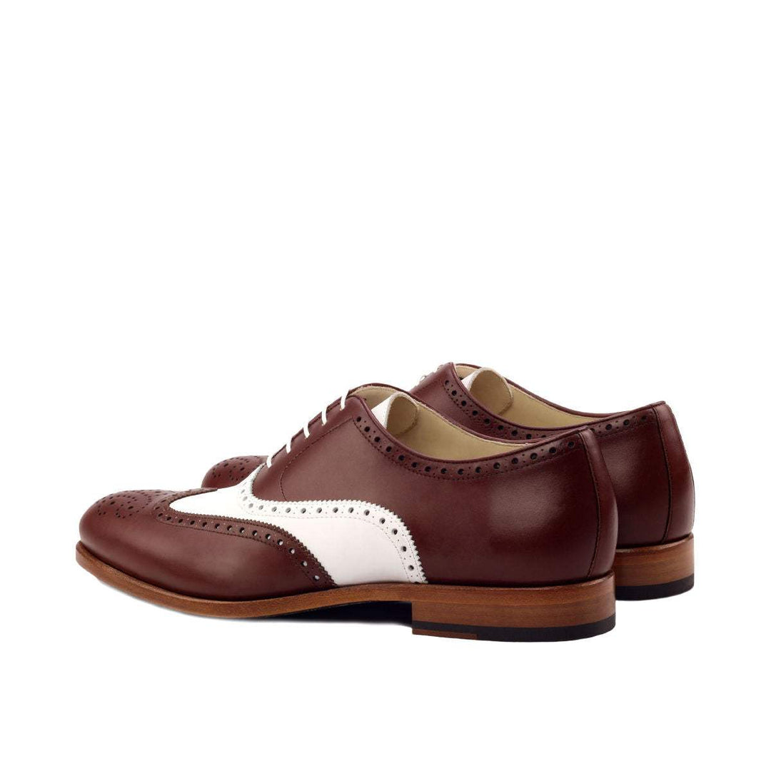 Men's Full Brogue Shoes Leather Brown White 2522 4- MERRIMIUM