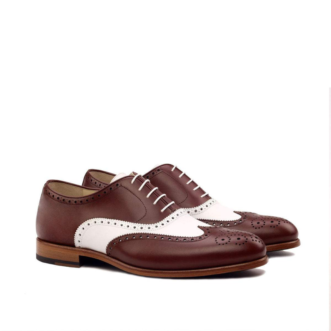 Men's Full Brogue Shoes Leather Brown White 2522 3- MERRIMIUM