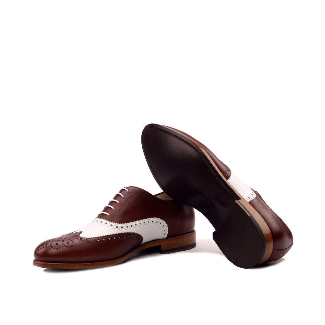 Men's Full Brogue Shoes Leather Brown White 2522 2- MERRIMIUM