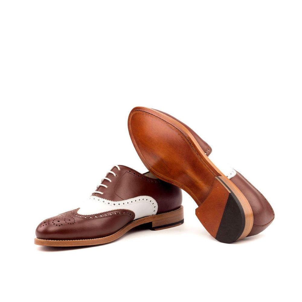 Men's Full Brogue Shoes Leather Brown White 2627 2- MERRIMIUM