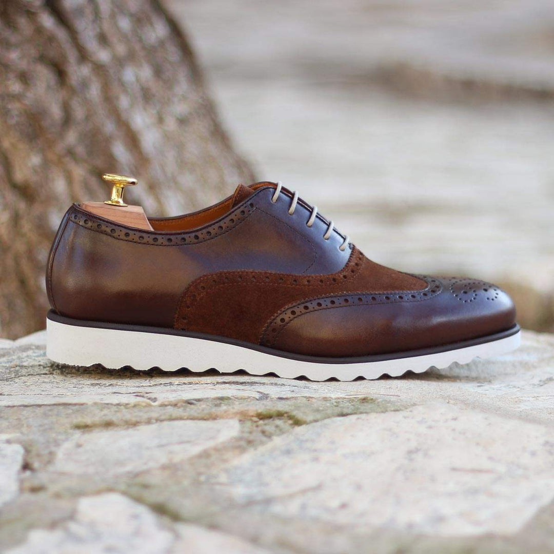 Men's Full Brogue Shoes Leather Dark Brown 1832 1- MERRIMIUM--GID-1369-1832
