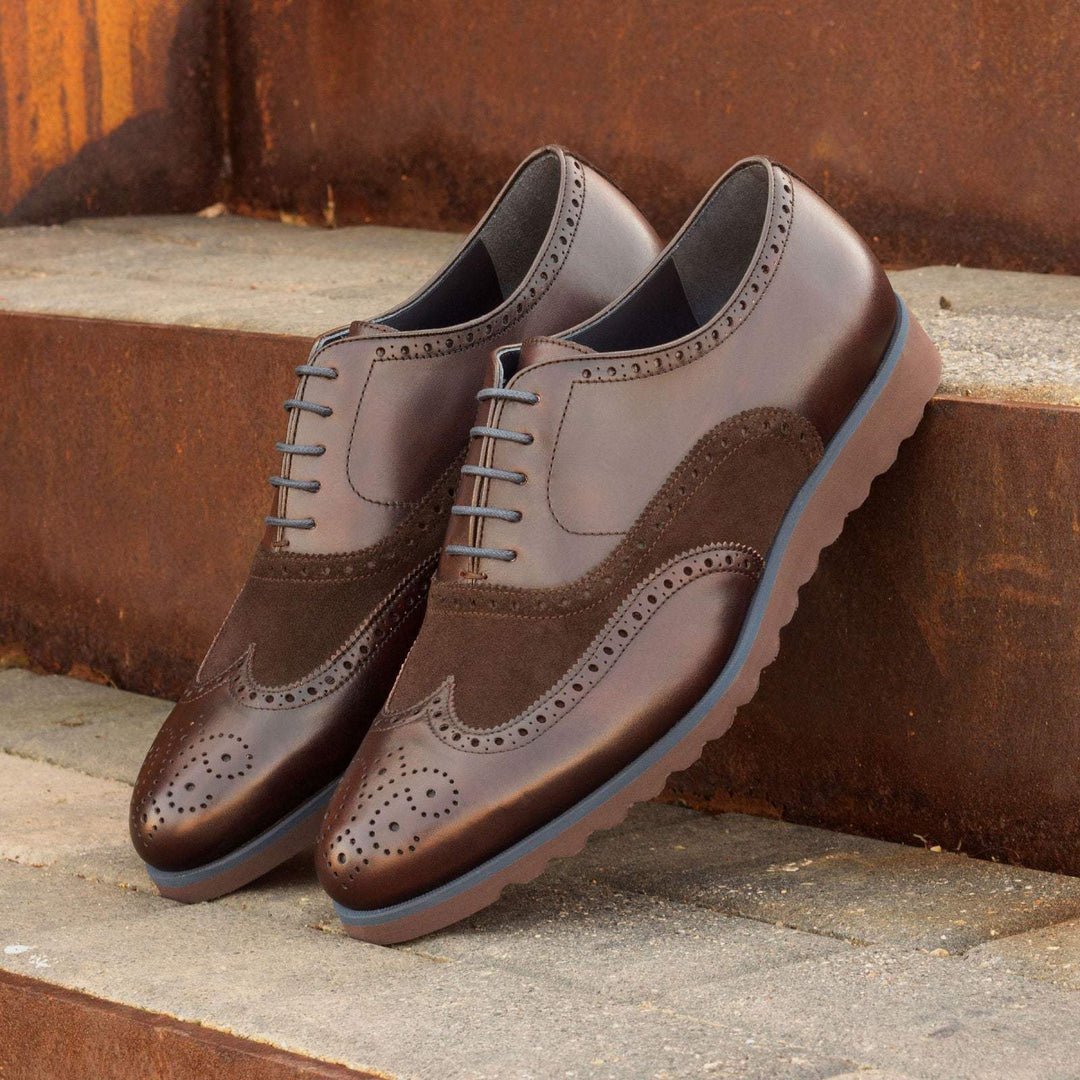 Men's Full Brogue Shoes Leather Dark Brown 2579 1- MERRIMIUM--GID-1369-2579