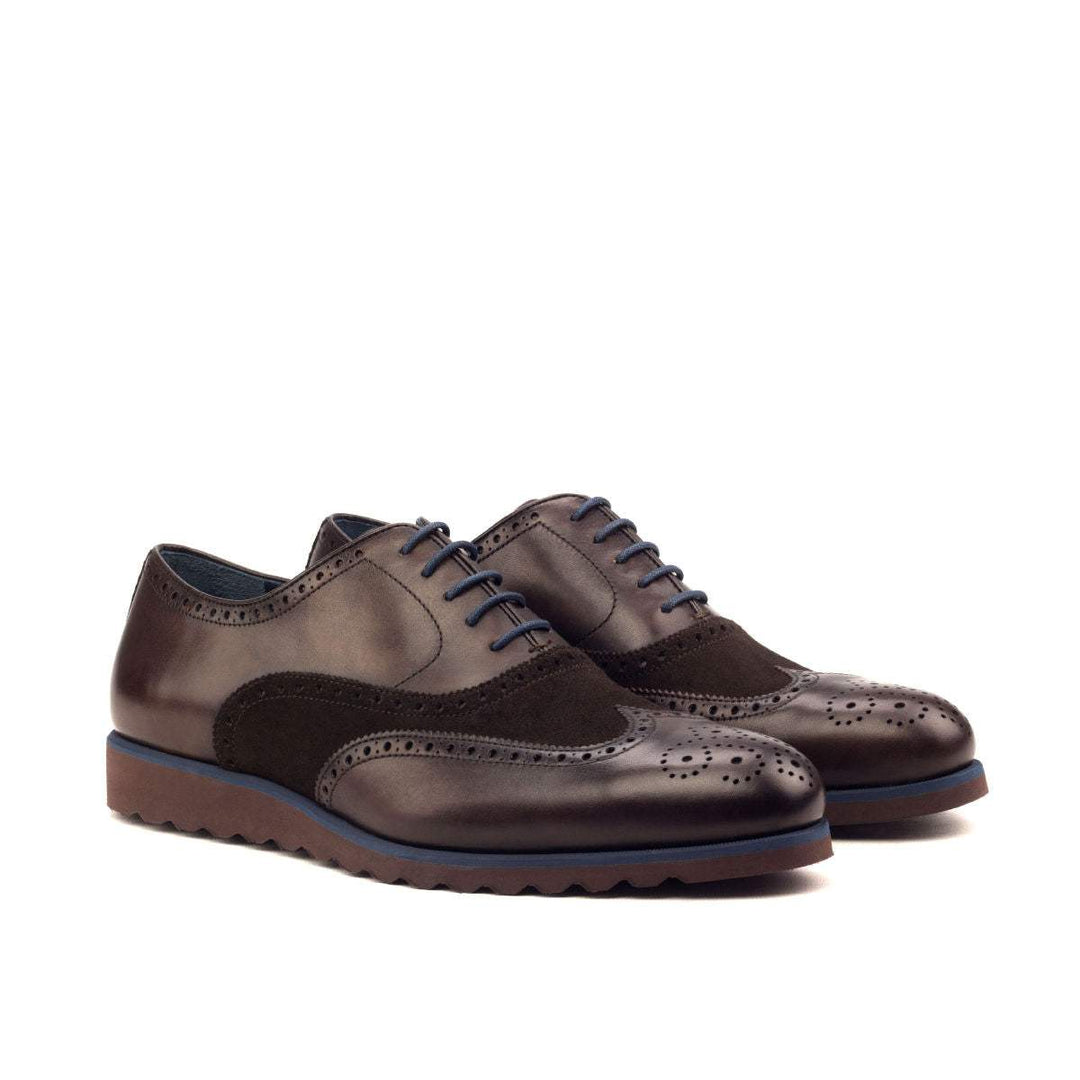 Men's Full Brogue Shoes Leather Dark Brown 2579 3- MERRIMIUM