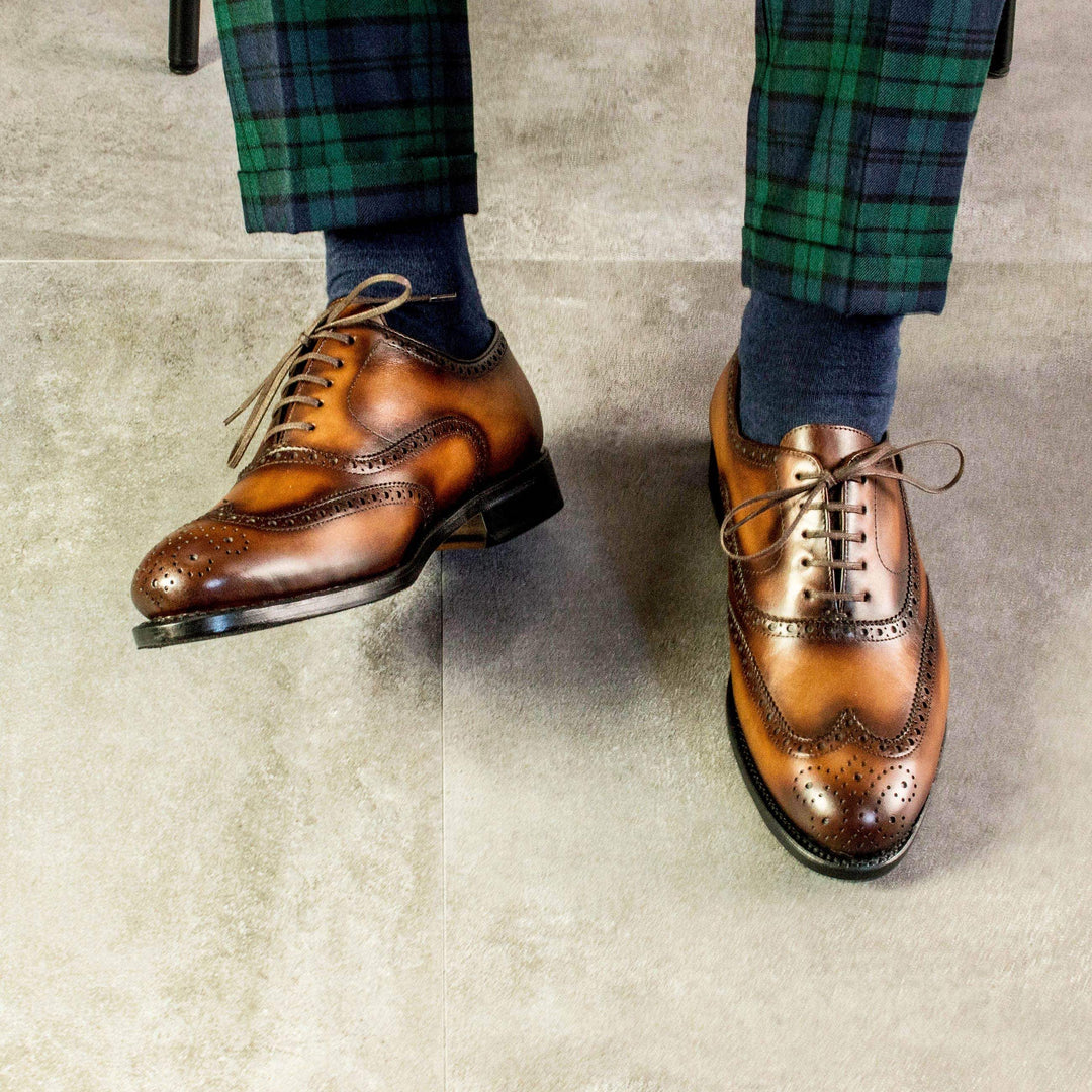Men's Full Brogue Shoes Leather Goodyear Welt 5288 1- MERRIMIUM--GID-4369-5288