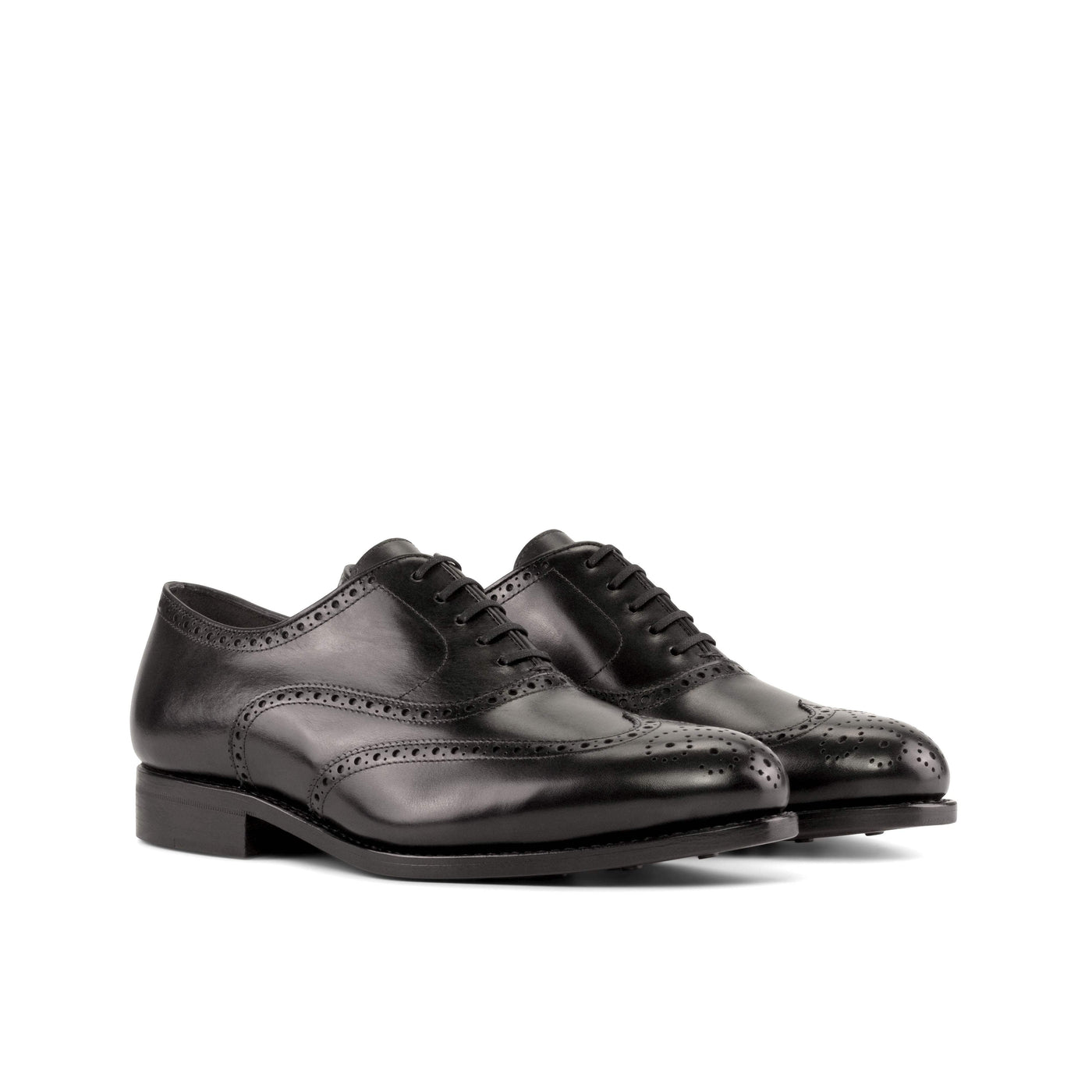 Men's Full Brogue Shoes Leather Goodyear Welt Black 5386 6- MERRIMIUM