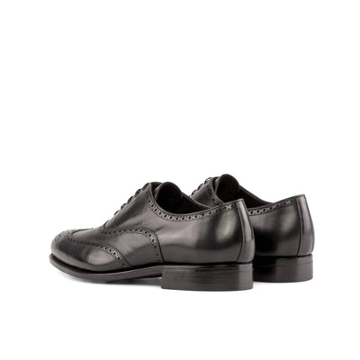 Men's Full Brogue Shoes Leather Goodyear Welt Black 5386 4- MERRIMIUM