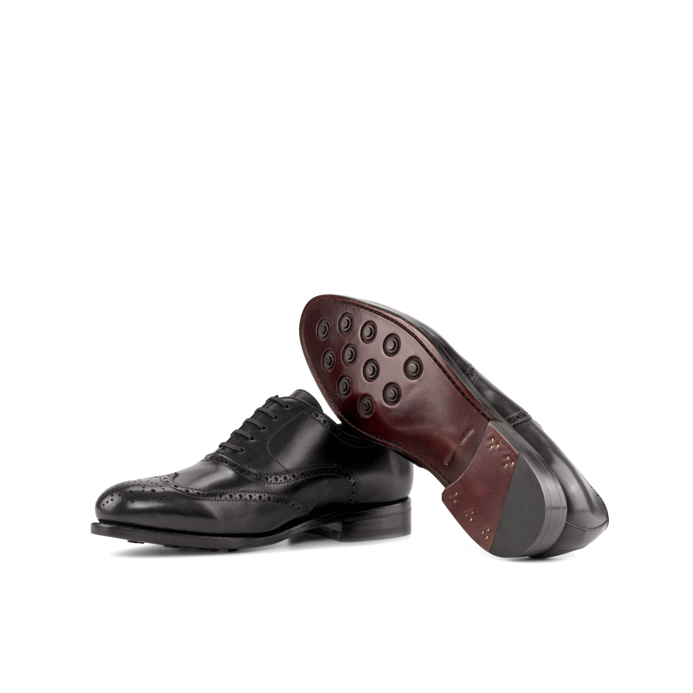 Men's Full Brogue Shoes Leather Goodyear Welt Black 5386 3- MERRIMIUM