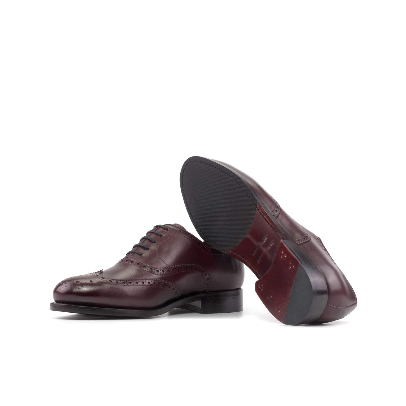 Men's Full Brogue Shoes Leather Goodyear Welt Burgundy 5695 3- MERRIMIUM