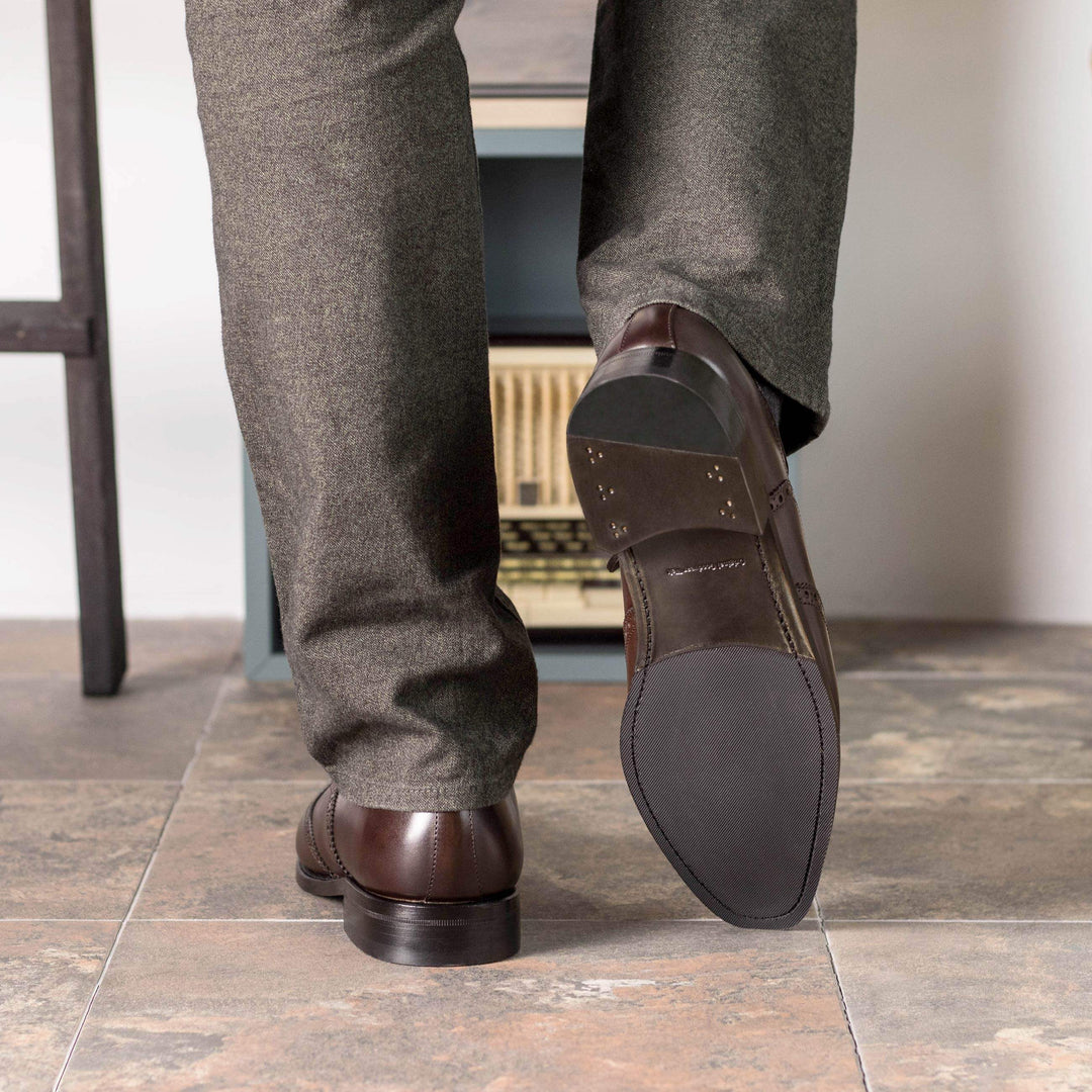 Men's Full Brogue Shoes Leather Goodyear Welt Dark Brown 5515 5- MERRIMIUM