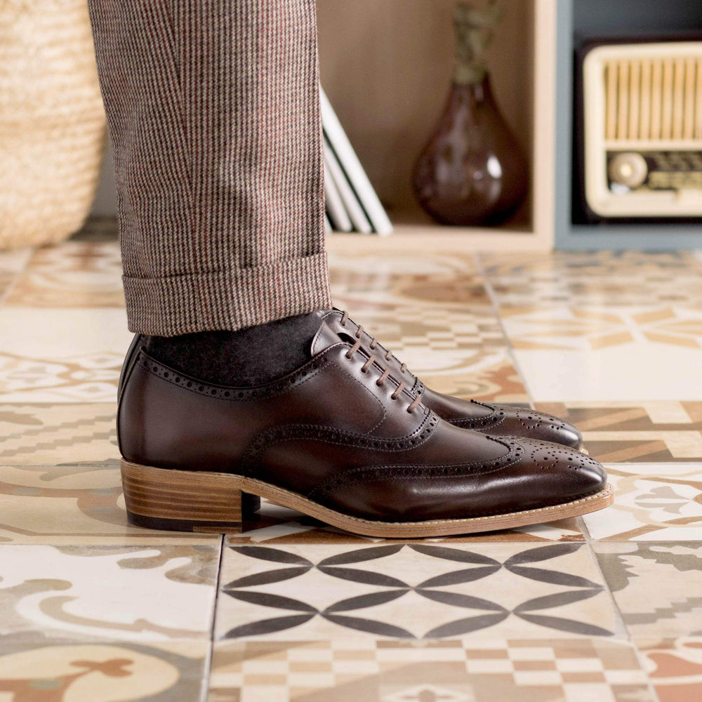 Men's Full Brogue Shoes Leather Goodyear Welt Dark Brown 5539 2- MERRIMIUM