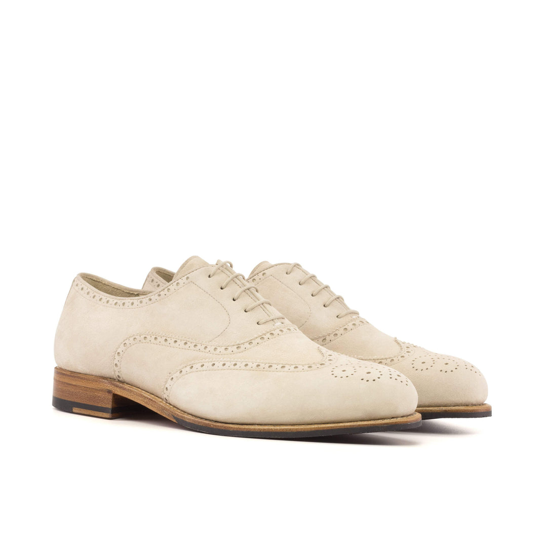 Men's Full Brogue Shoes Leather Goodyear Welt White 5642 3- MERRIMIUM