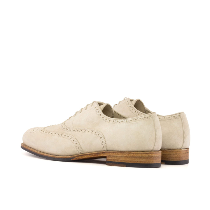 Men's Full Brogue Shoes Leather Goodyear Welt White 5642 4- MERRIMIUM