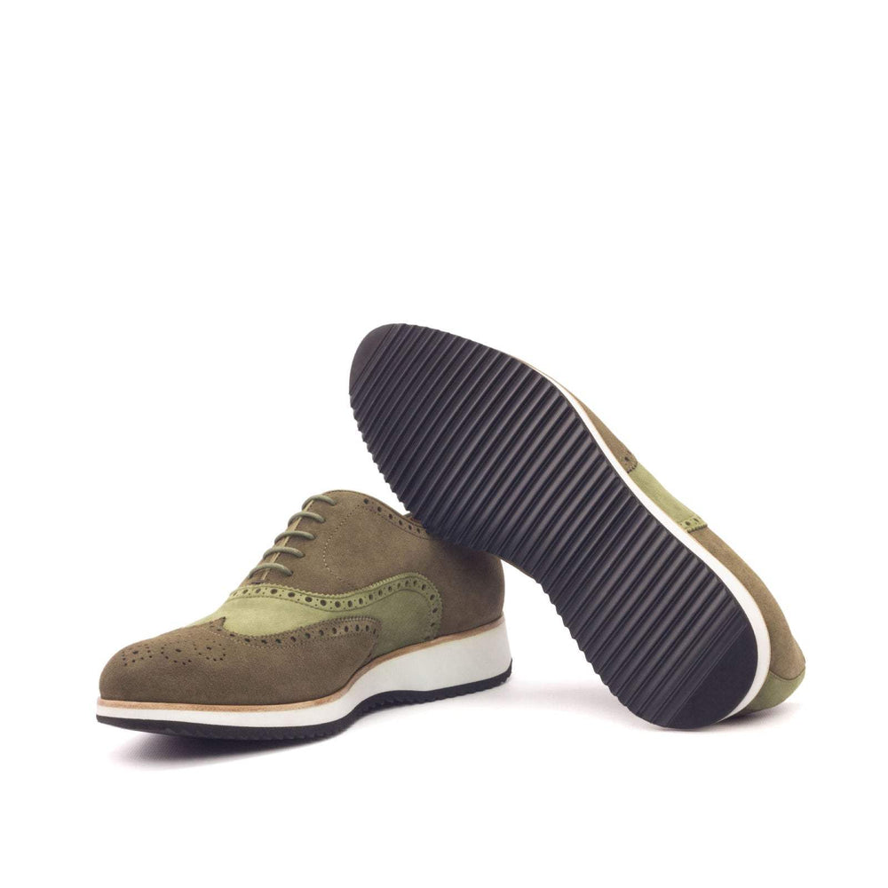 Men's Full Brogue Shoes Leather Green 2982 2- MERRIMIUM