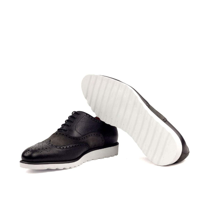 Men's Full Brogue Shoes Leather Grey Black 2471 2- MERRIMIUM