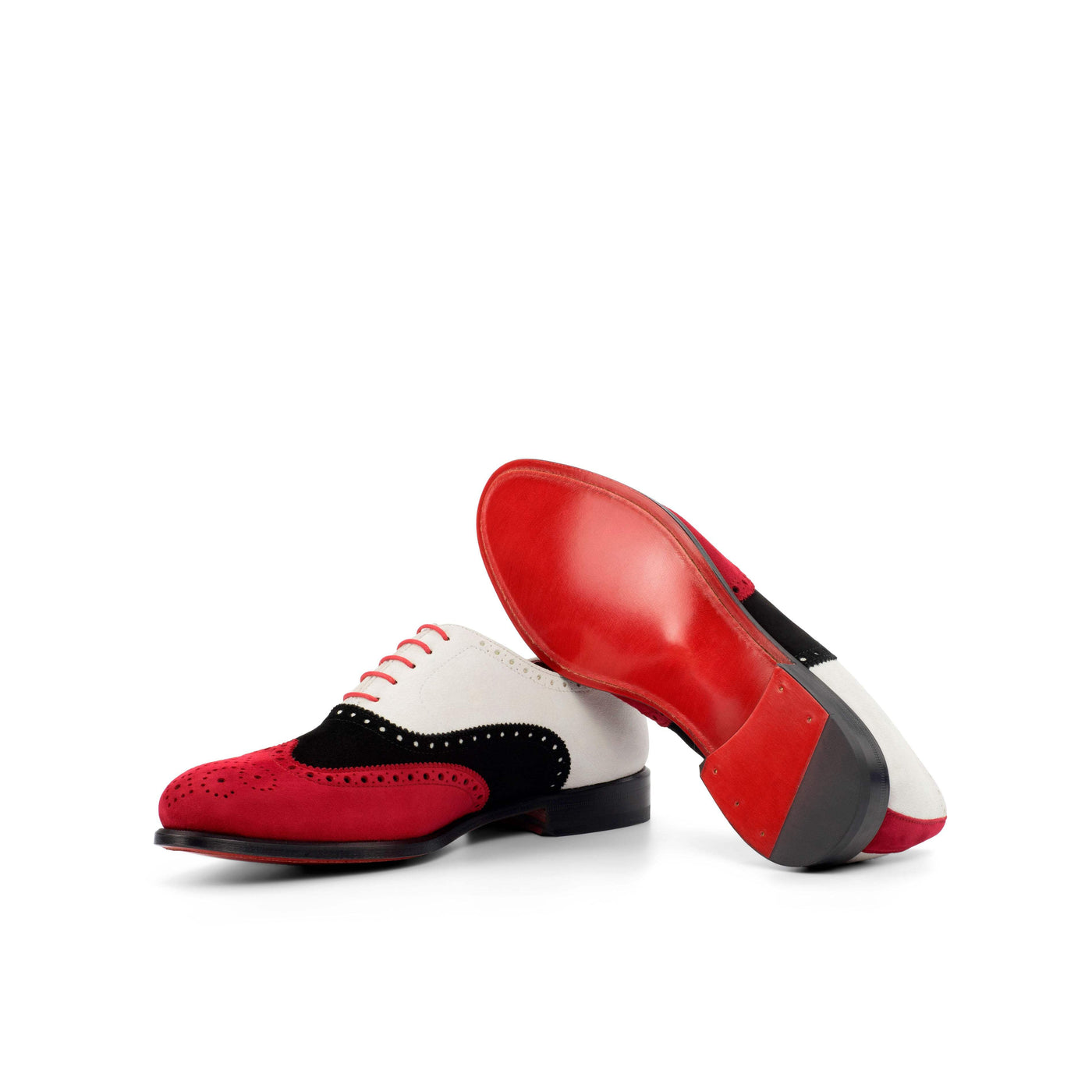 Men's Full Brogue Shoes Leather Red Black 4436 2- MERRIMIUM