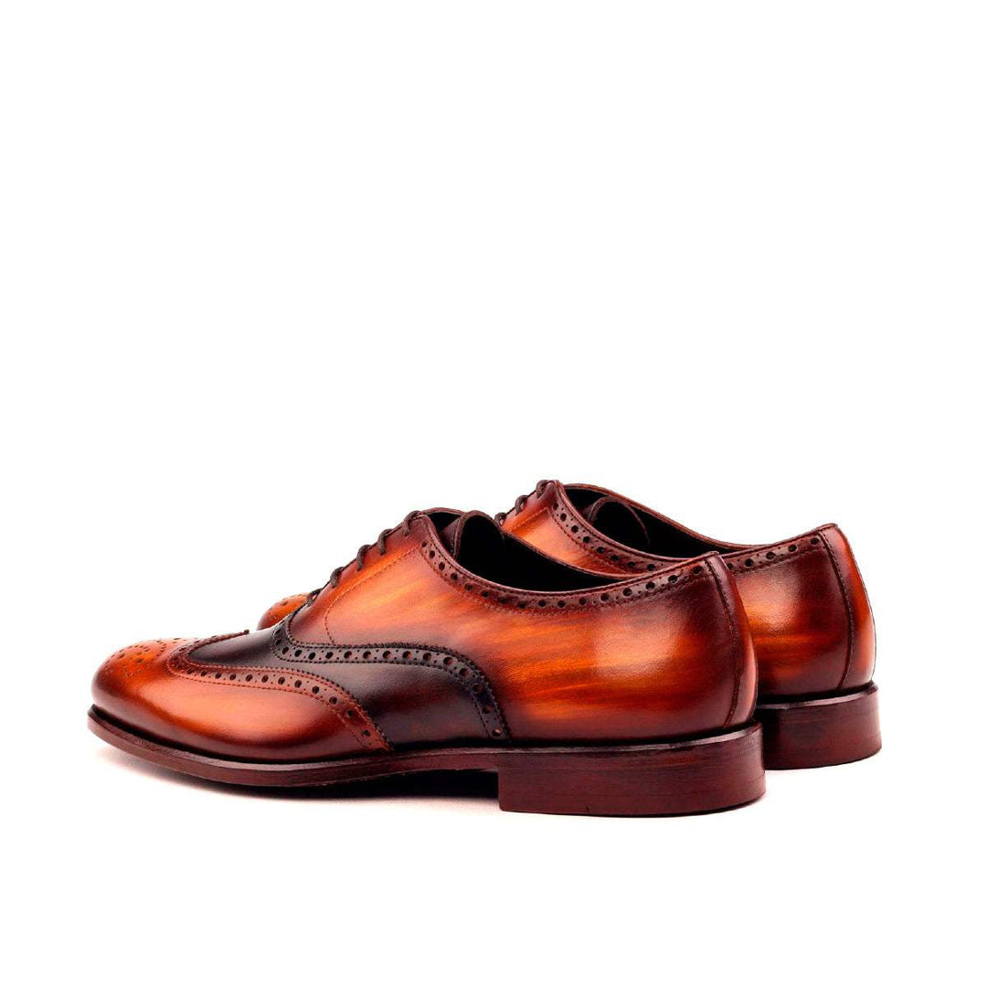 Men's Full Brogue Shoes Patina Leather Dark Brown Brown 2547 4- MERRIMIUM