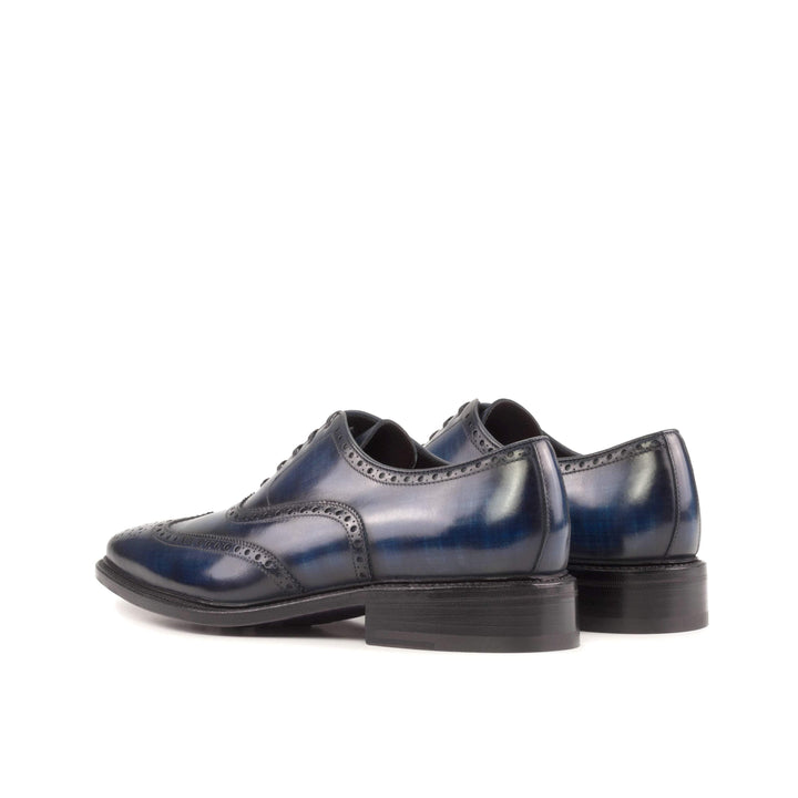 Men's Full Brogue Shoes Patina Leather Goodyear Welt Blue 5489 4- MERRIMIUM