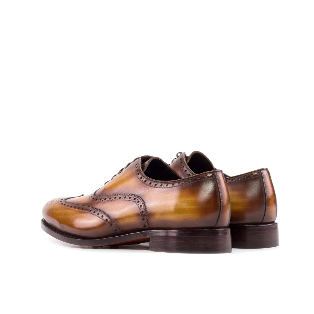 Men's Full Brogue Shoes Patina Leather Goodyear Welt Brown 5649 4- MERRIMIUM