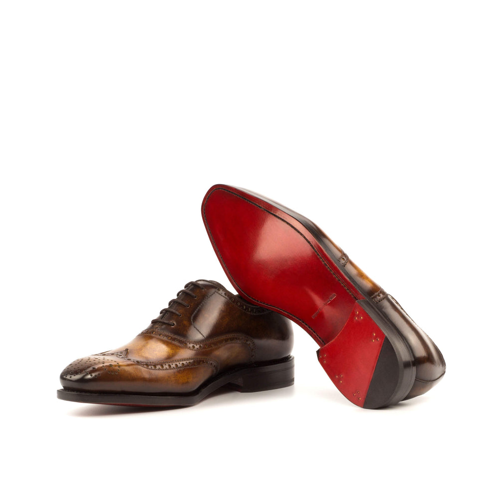 Men's Full Brogue Shoes Patina Leather Goodyear Welt Brown Dark Brown 3607 2- MERRIMIUM