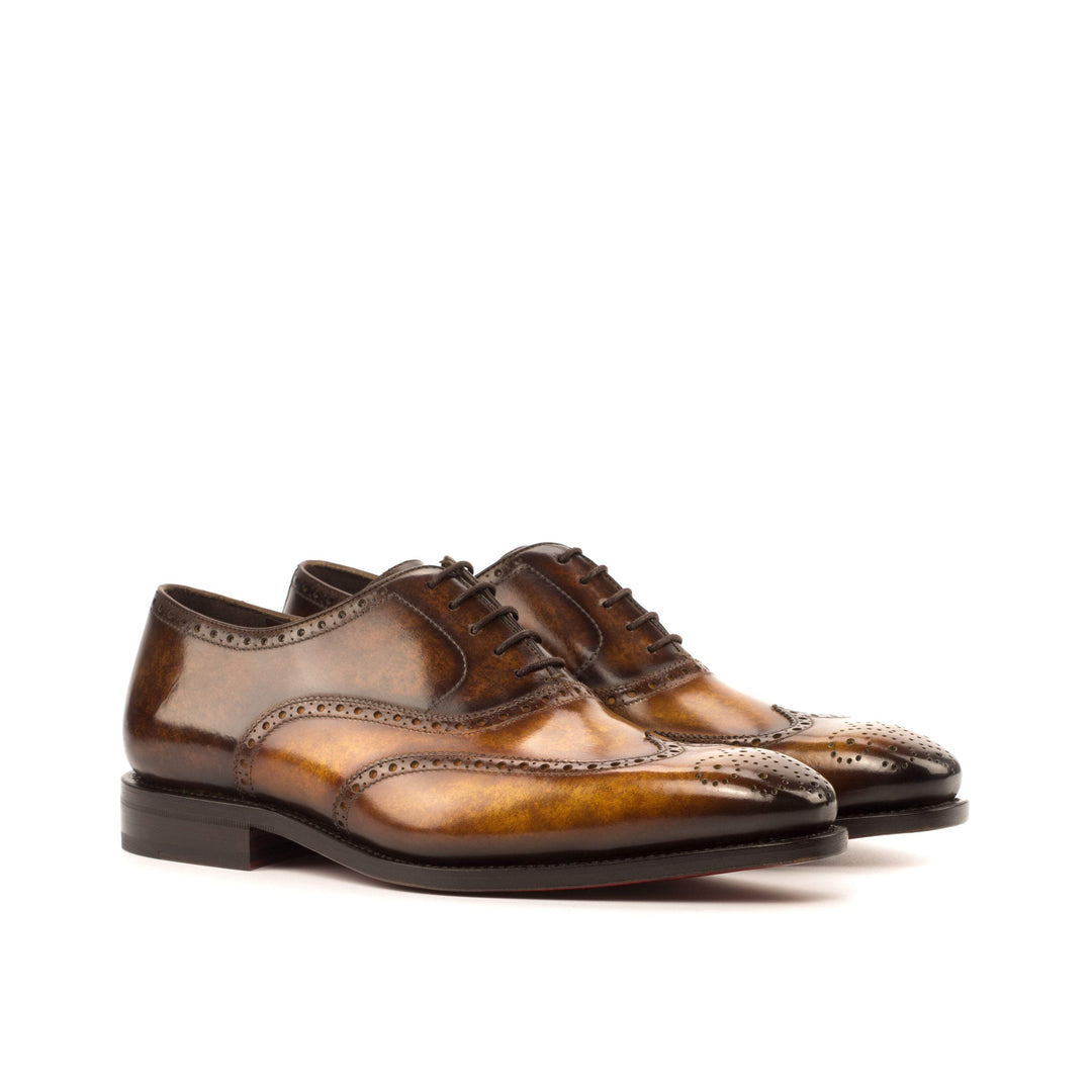 Men's Full Brogue Shoes Patina Leather Goodyear Welt Brown Dark Brown 3607 3- MERRIMIUM