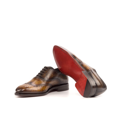Men's Full Brogue Shoes Patina Leather Goodyear Welt Brown Dark Brown 4653 2- MERRIMIUM