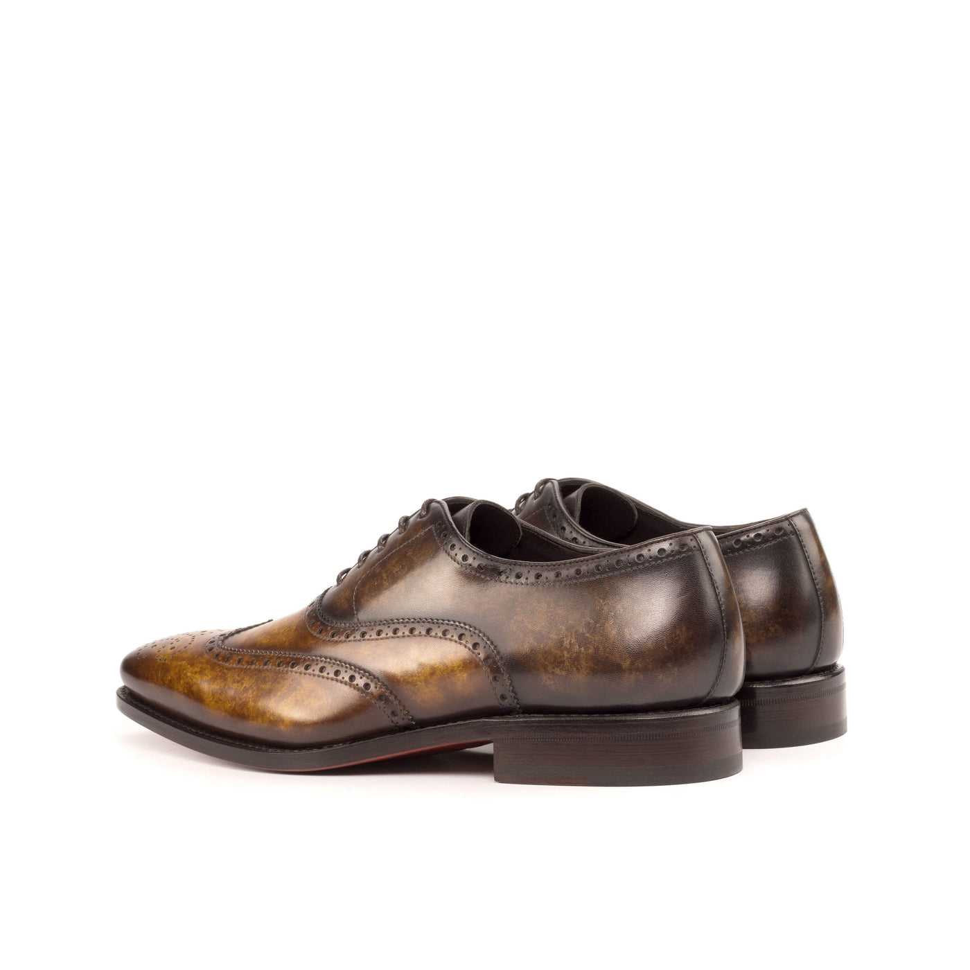 Men's Full Brogue Shoes Patina Leather Goodyear Welt Brown Dark Brown 4653 4- MERRIMIUM