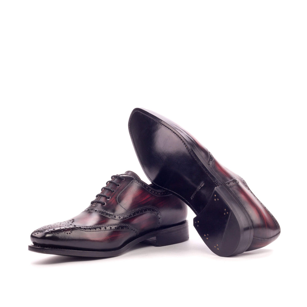 Men's Full Brogue Shoes Patina Leather Goodyear Welt Burgundy 3408 2- MERRIMIUM