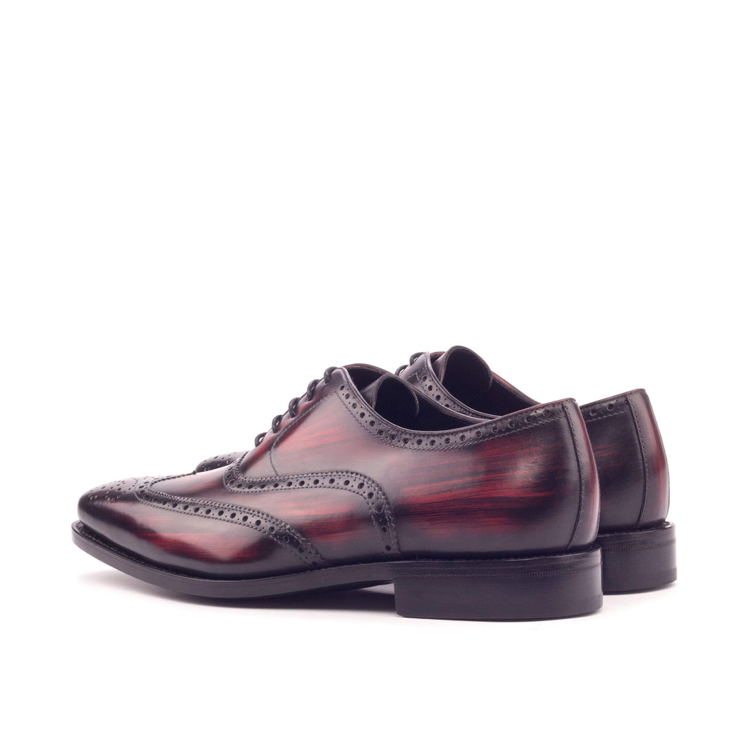 Men's Full Brogue Shoes Patina Leather Goodyear Welt Burgundy 3408 4- MERRIMIUM