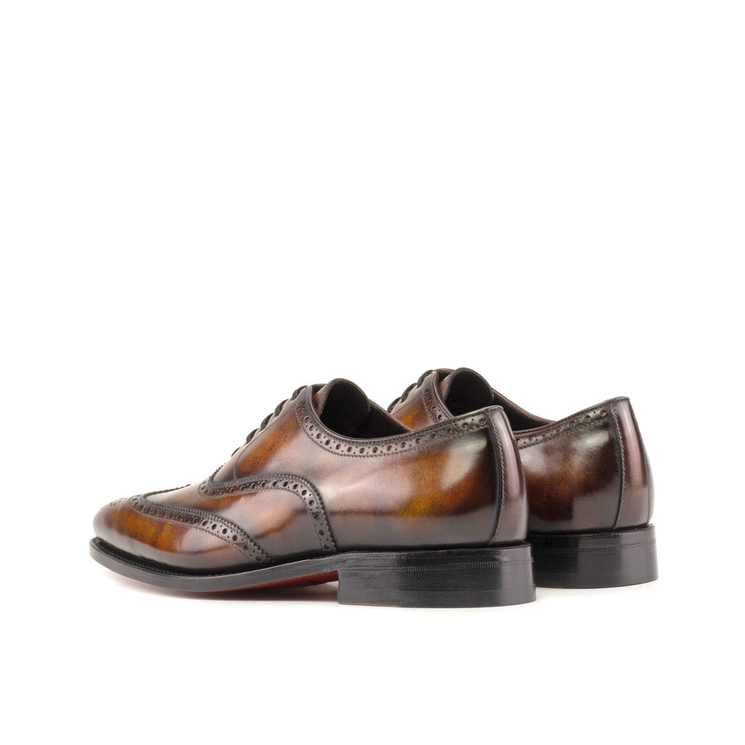 Men's Full Brogue Shoes Patina Leather Goodyear Welt Burgundy 5533 3- MERRIMIUM