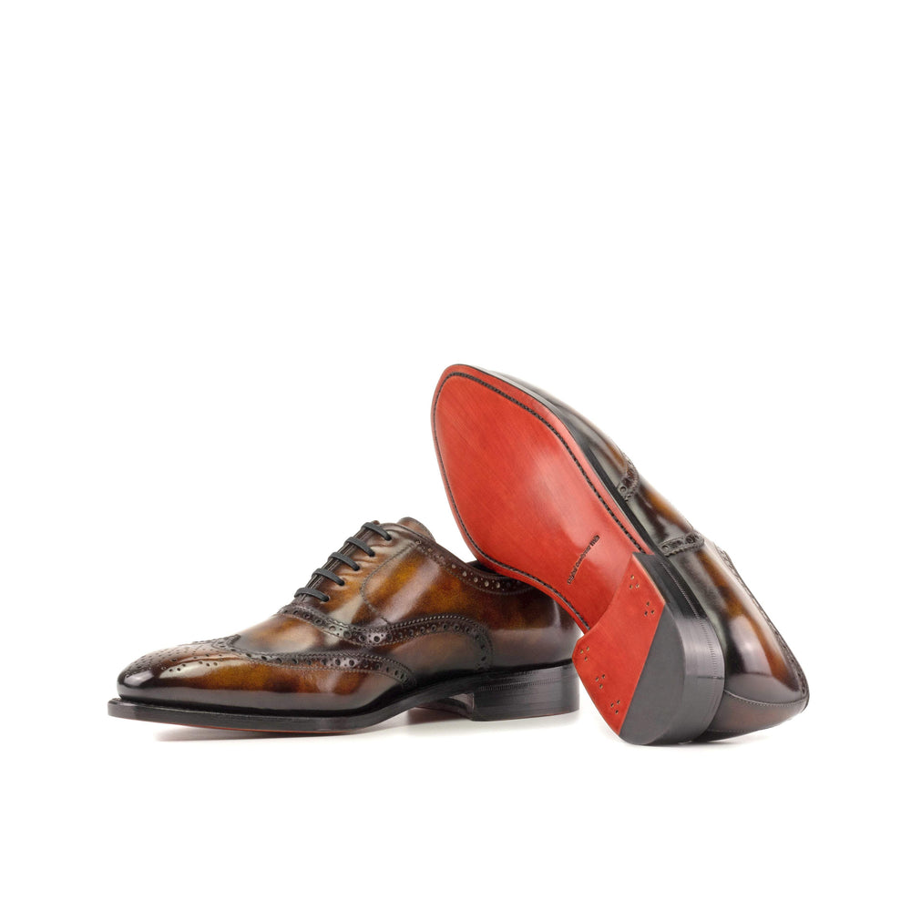 Men's Full Brogue Shoes Patina Leather Goodyear Welt Burgundy 5533 2- MERRIMIUM