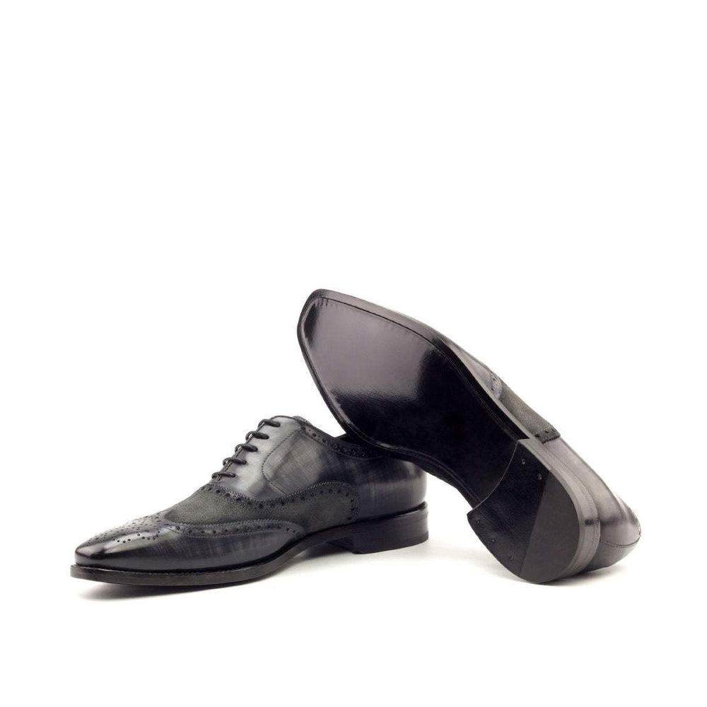 Men's Full Brogue Shoes Patina Leather Grey 2766 2- MERRIMIUM