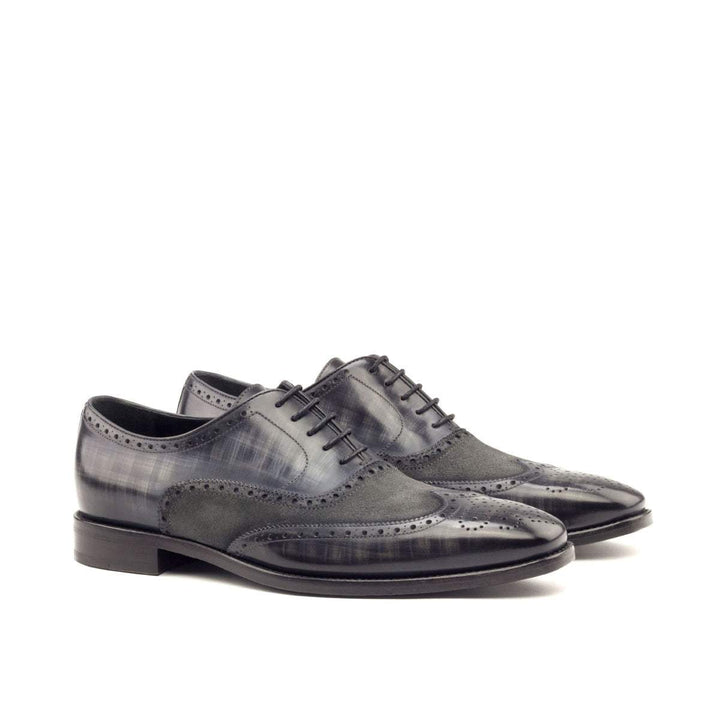 Men's Full Brogue Shoes Patina Leather Grey 2766 3- MERRIMIUM