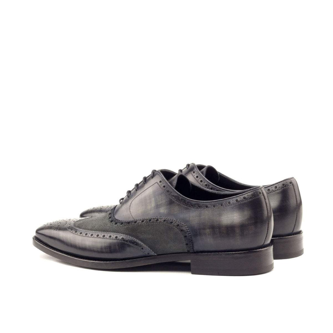 Men's Full Brogue Shoes Patina Leather Grey 2766 4- MERRIMIUM