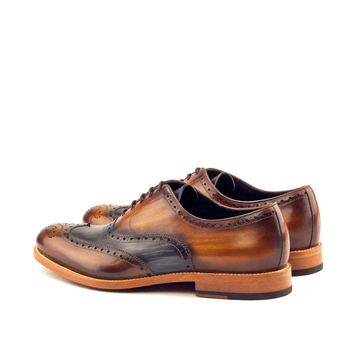 Men's Full Brogue Shoes Patina Leather Grey Brown 2867 4- MERRIMIUM