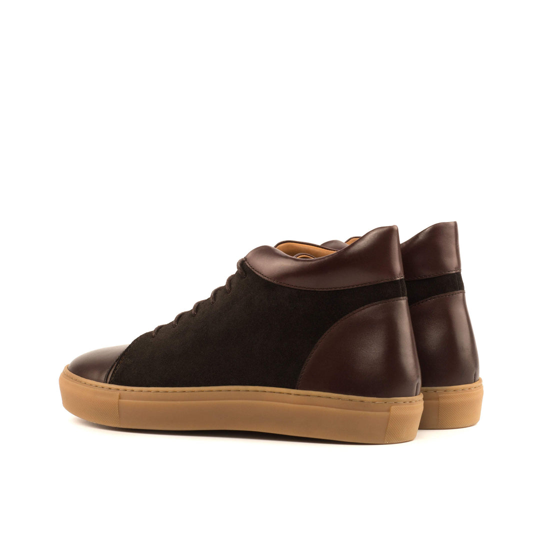 Men's High Top Sneakers Leather Dark Brown 4010 4- MERRIMIUM