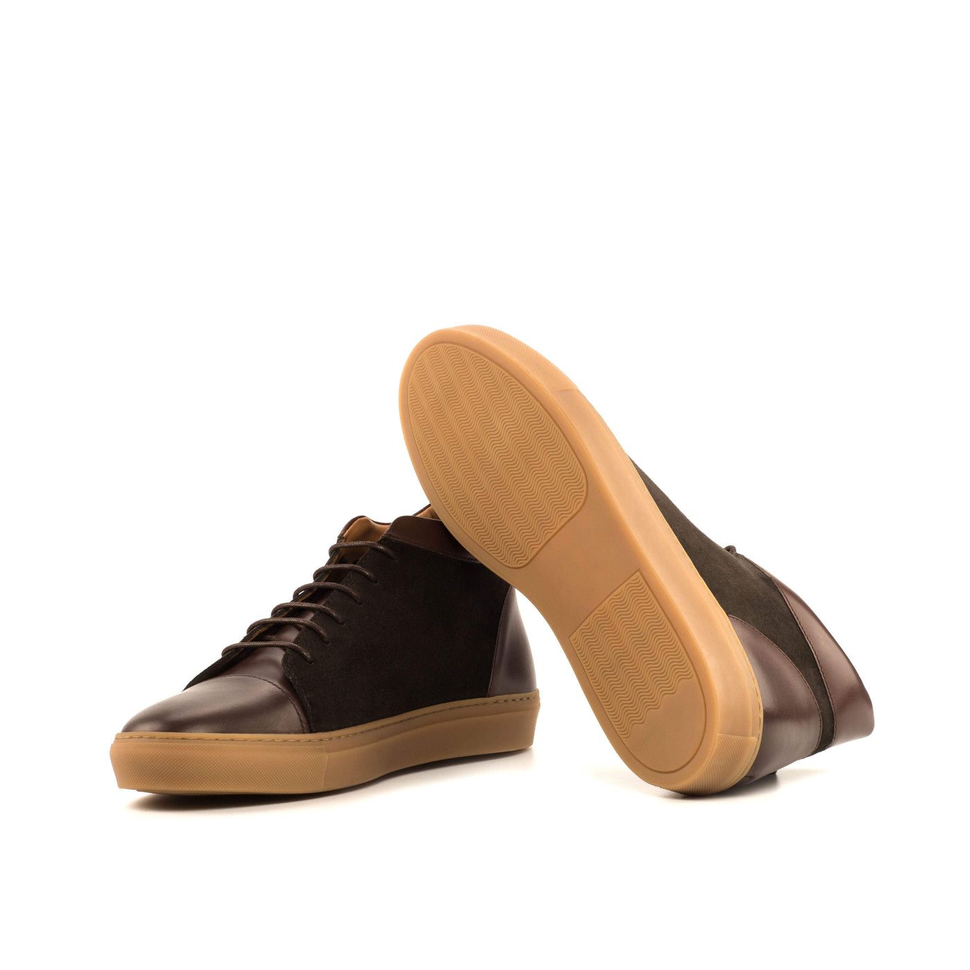 Men's High Top Sneakers Leather Dark Brown 4010 2- MERRIMIUM