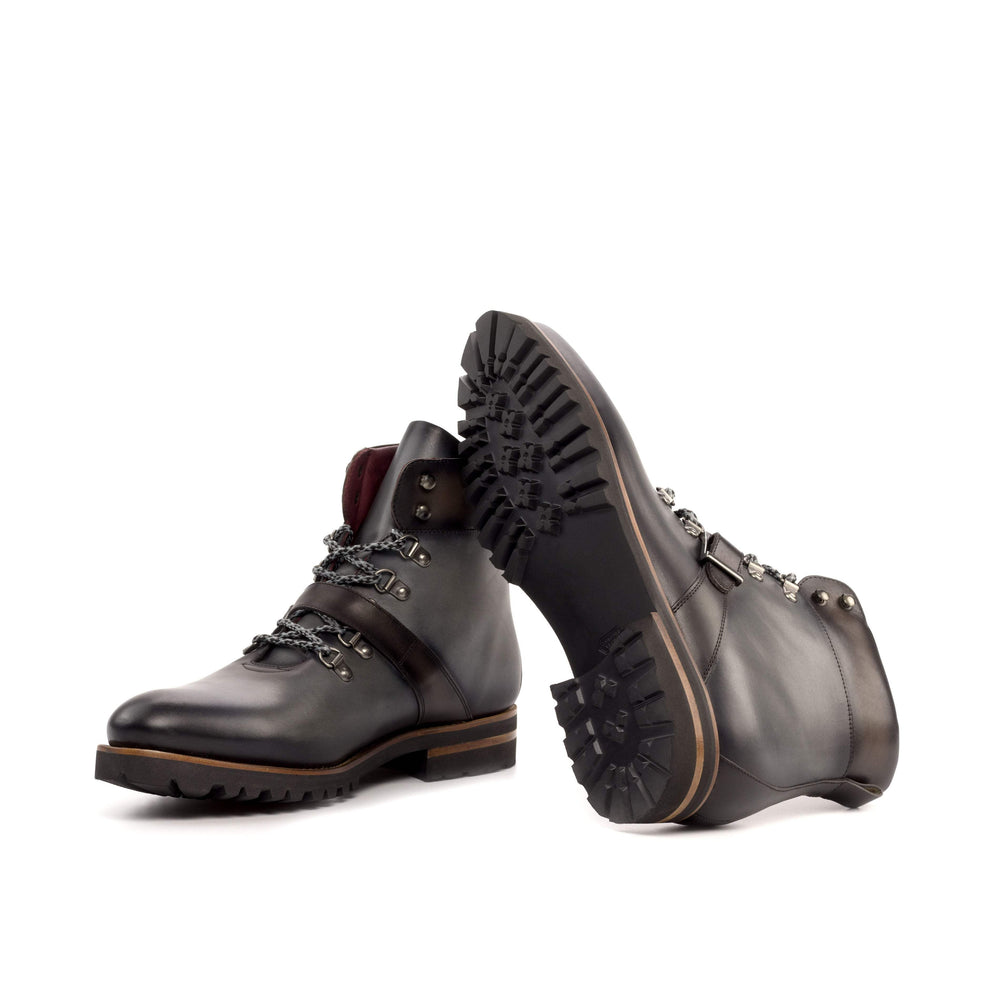 Men's Hiking Boots Leather Grey Dark Brown 5193 2- MERRIMIUM