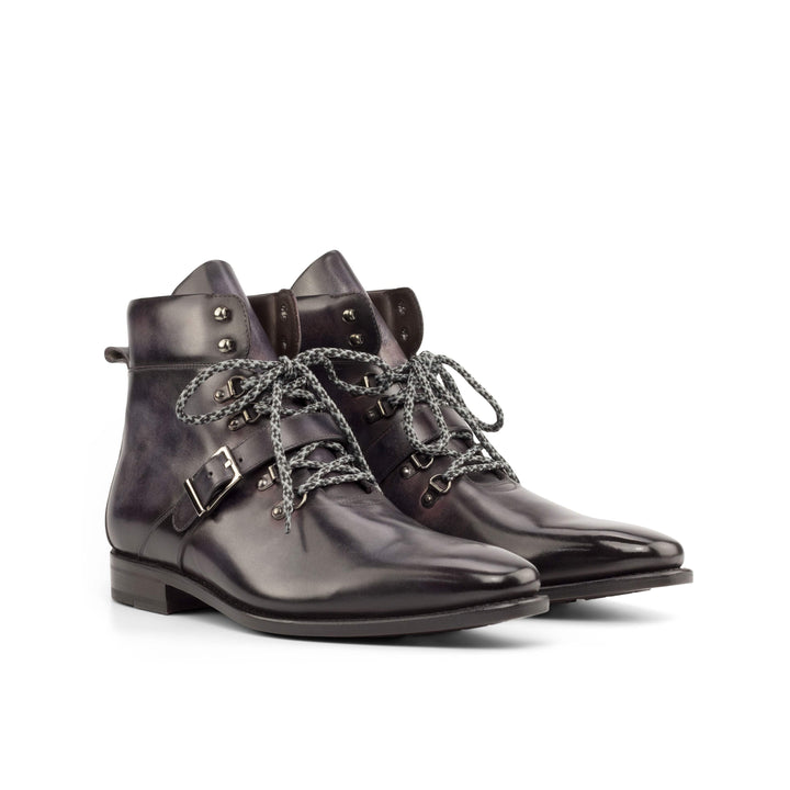 Men's Hiking Boots Patina Leather Goodyear Welt Violet 4985 3- MERRIMIUM