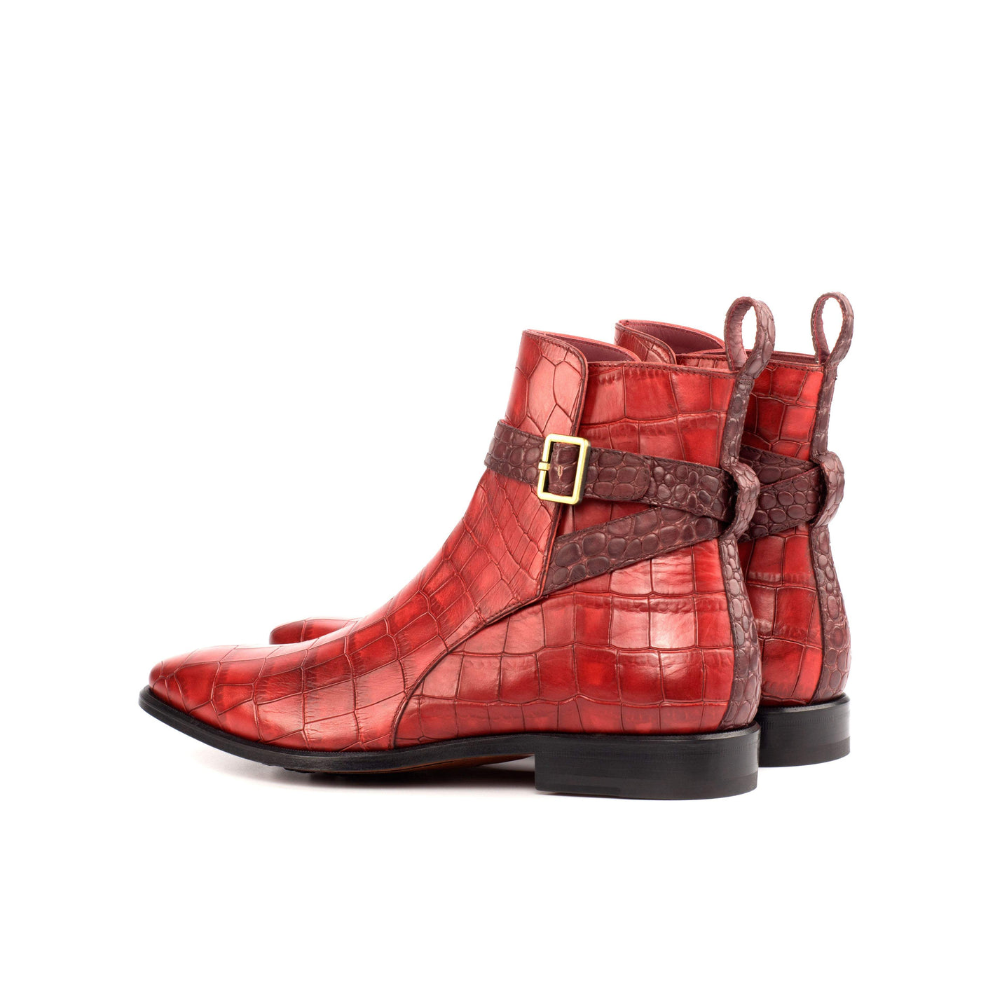 Men's Jodhpur Boots Leather Burgundy Red 4493 4- MERRIMIUM