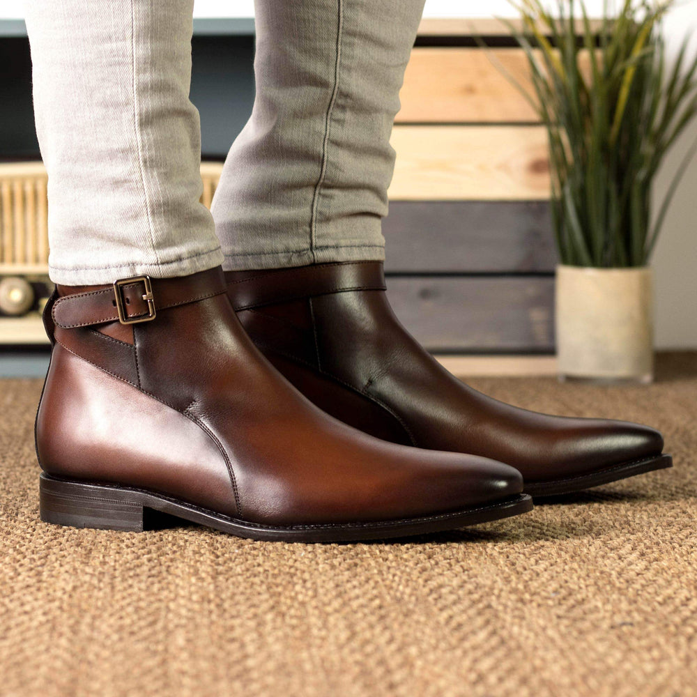 Men's Jodhpur Boots Leather Goodyear Welt Brown 5585 2- MERRIMIUM