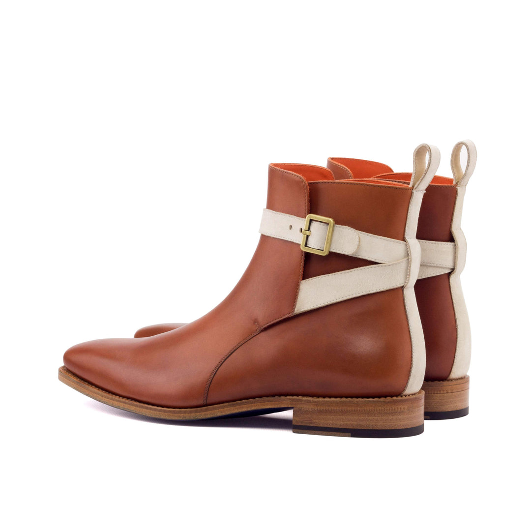 Men's Jodhpur Boots Leather Goodyear Welt Brown White 3303 4- MERRIMIUM