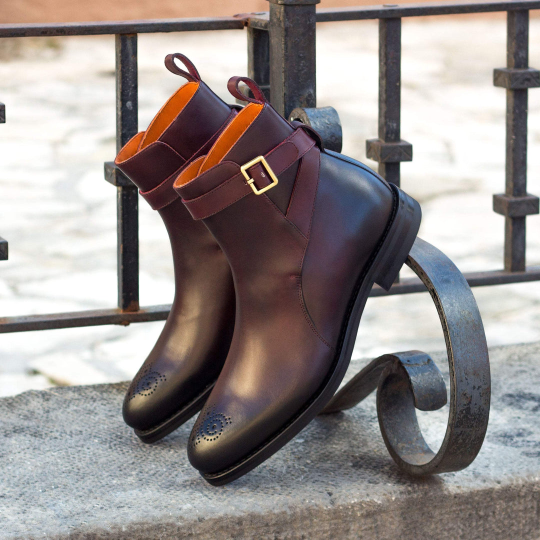 Men's Jodhpur Boots Leather Goodyear Welt Burgundy 3250 1- MERRIMIUM--GID-2525-3250