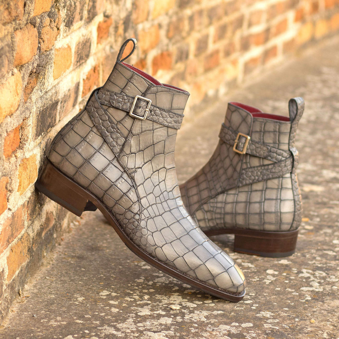 Men's Jodhpur Boots Leather Goodyear Welt Grey 4786 1- MERRIMIUM--GID-3581-4786