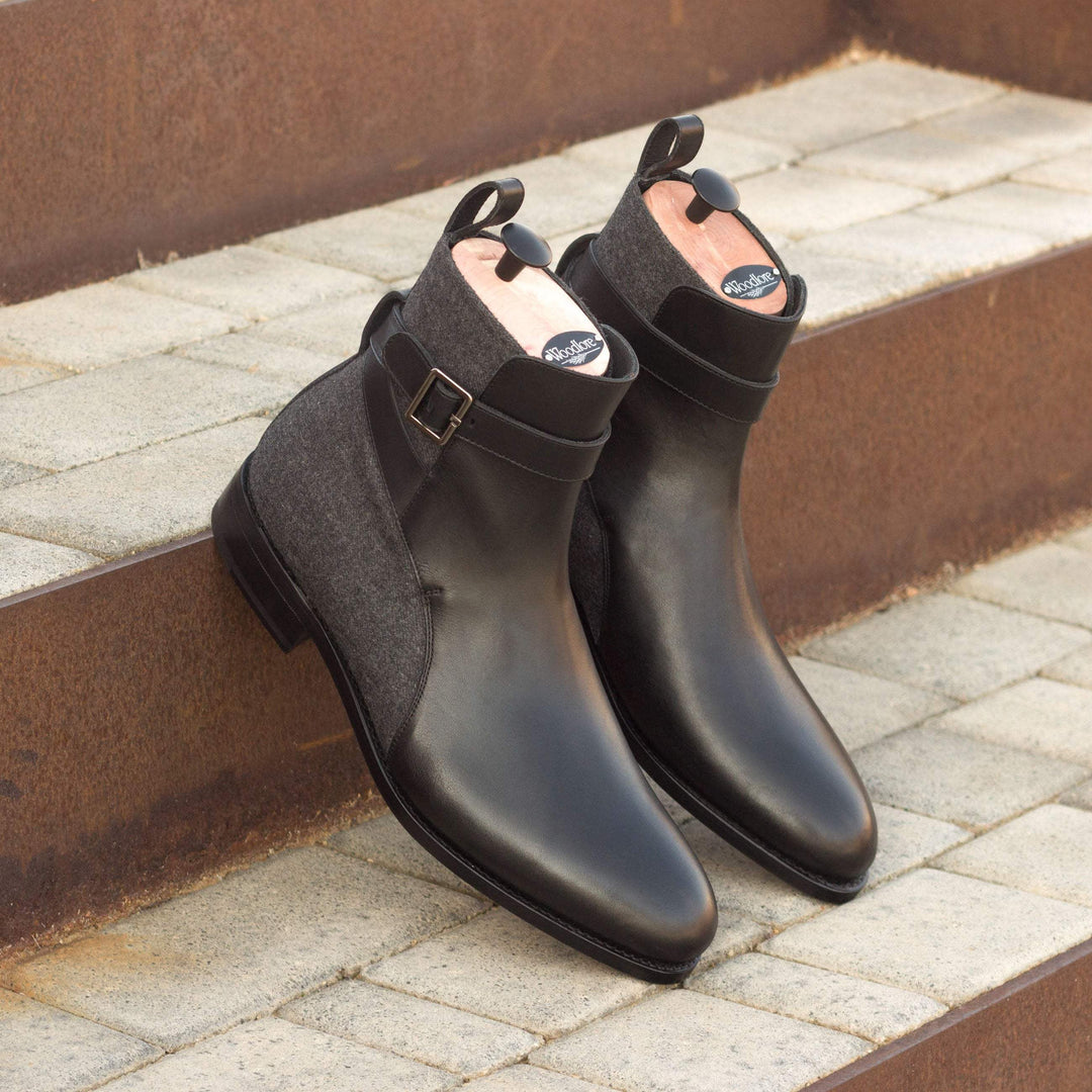 Men's Jodhpur Boots Leather Goodyear Welt Grey Black 3294 1- MERRIMIUM--GID-2521-3294