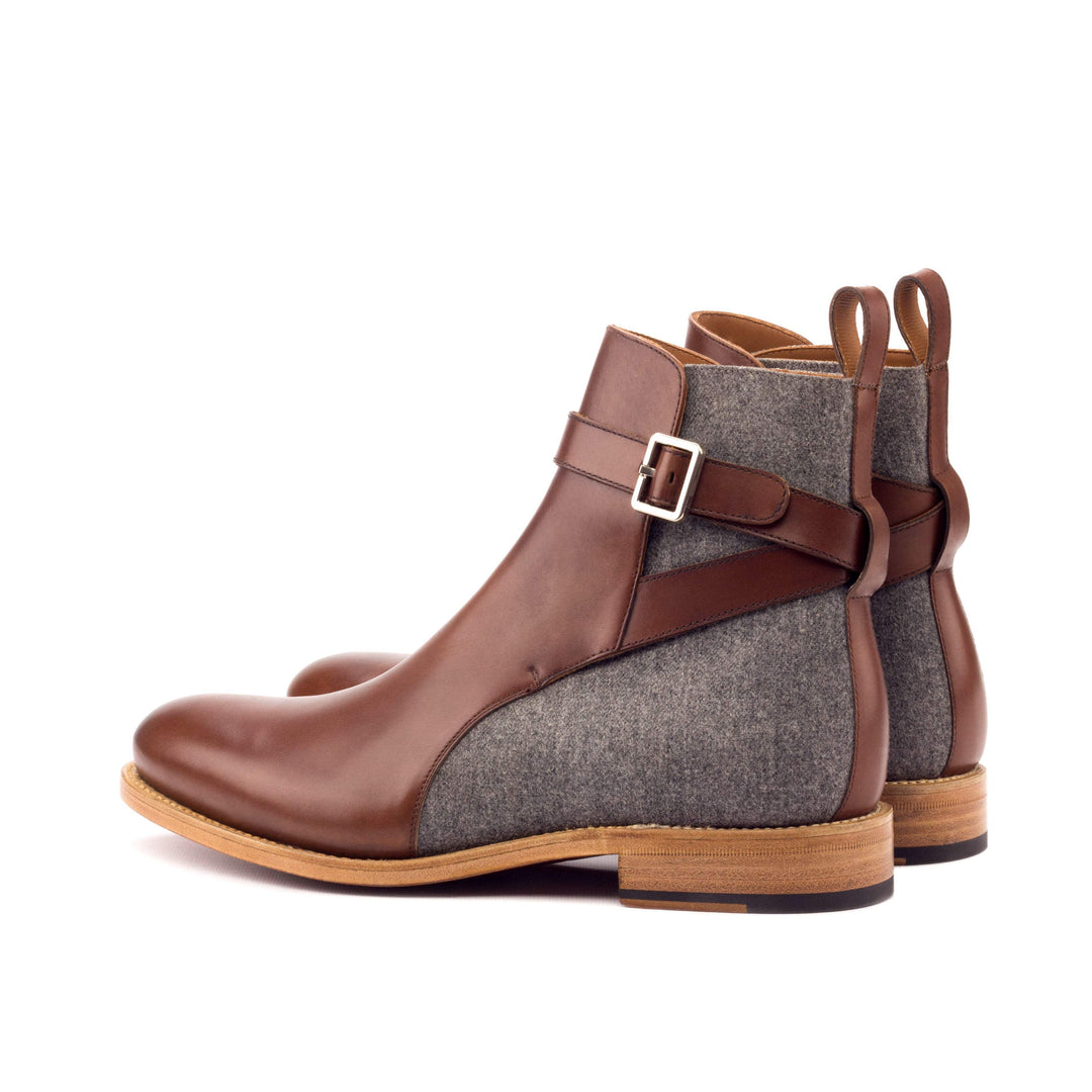 Men's Jodhpur Boots Leather Goodyear Welt Grey Brown 3292 4- MERRIMIUM